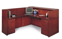 Picture of Mayline Corsica Veneer L Shape Reception Desk Workstation