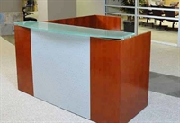 Picture of Mayline Eclipse Contemporary Veneer L Shape Reception Desk Workstation