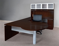 Picture of Mayline Eclipse Contemporary Veneer U Shape Office Desk Workstation