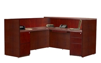 Picture of Mayline Luminary L Shape Veneer Reception Desk Workstation