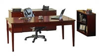 Picture of Mayline Luminary Veneer Office Table with Storage Credenza