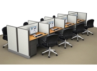 Picture of Cluster of 8, 2' x 4' Electrified Telemarketing Office Cubicle Workstation