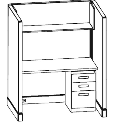 Picture of 4' x 3' Electrified Telemarketing Office Cubicle Workstation