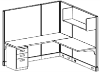 Picture of 6' x 6' L Shape Electrified Office Cubicle Workstation