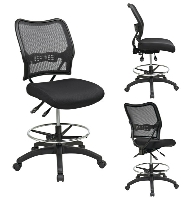 Picture of Office Star Armless Mesh AirGrid Drafting Chair with Adjustable Footring