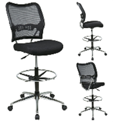 Picture of Office Star 13-37P500D AirGrid Mesh Armless Drafting Chair with Adjustable Footring