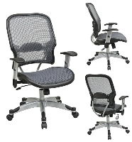 Picture of Office Star 15-66C615R Mid Back AirGrid Mesh Office Chair, Platinum Arms and Base