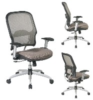 Picture of Office Star 15-SXM88Y618R Mid Back Latte Mesh Office Chair, Adjustable Lumbar with Platinum Finish