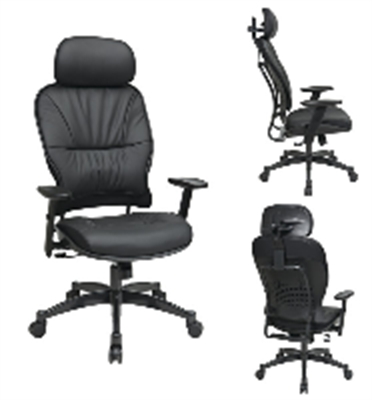 Picture of Office Star 29008 High Back Exeucutive Black Leather Office Chair with Headrest