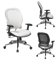 Picture of Office Star 33-Y22P91A8 Mid Back White Vinyl Office Task Chair, Aluminum Base