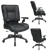 Picture of Office Star 9333 Mid Back Black Leather Office Pillow Chair