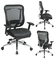 Picture of Office Star 818A, 818-41P9C1A8, High Back Office Mesh Chair, Leather Chair, 300 Lbs.