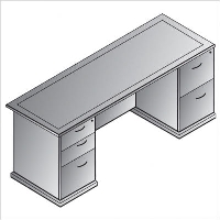 Picture of Office Star Mendocino MENTYP5 Double Pedestal Veneer Kneespace Credenza