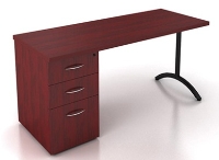 Picture of Office Star Pace PAC-TT48F, 48" Laminate Single Pedestal Office Desk