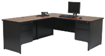 Picture of Office Star MLSTYP9, L Shape Laminate / Metal Pedestal Office Teacher Desk