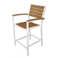Picture of Polywood Euro A201, Recycled Plastic Outdoor Cafe Dining Counter Arm Chair