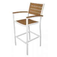 Picture of Polywood Euro A202, Recycled Plastic Outdoor Cafe Dining Barstool Arm Chair