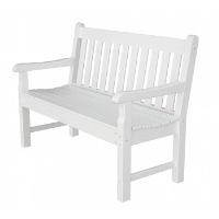 Picture of Polywood Rockford RKB48, Recycled Plastic Outdoor 48" Bench with Arms
