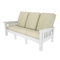 Picture of Polywood Deep Seat Mission MS8143, Outdoor Recycled Plastic with Cushion Three Seat Sofa
