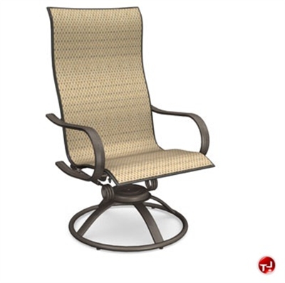 Holly Hill 2a3900 Outdoor Aluminum Sling High Back Swivel Rocker Chair