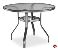 Picture of Homecrest 1746501, Outdoor Aluminum Glass 48" Round Balcony Table with Hole