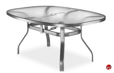 Picture of Homecrest 1767501, Outdoor Aluminum Glass 63" Boat Dining Table with Hole