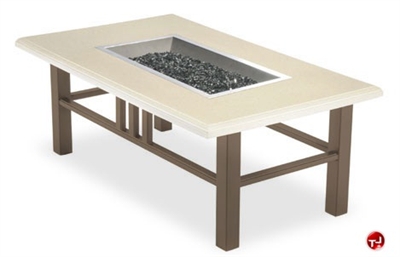 Picture of Homecrest Trenton Venturi Flame 5544FP, Outdoor Firepit with Faux Granite Table