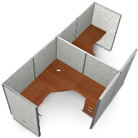 Picture of OFM Rize R1X2-6372-V, Cluster of 2, L Shape 72" Desk Cubicle Workstation