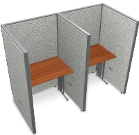 Picture of OFM Rize T1X2-6336-V, Cluster of 2, 36" Telemarketing Office Cubicle Workstation