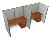 Picture of OFM Rize T1X2-6360-V, Cluster of 2, 60" Telemarketing Office Cubicle Workstation