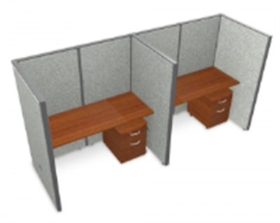 Picture of OFM Rize T1X2-6360-V, Cluster of 2, 60" Telemarketing Office Cubicle Workstation