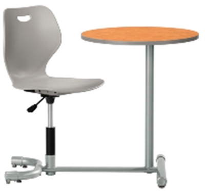 Picture of KI 3601WP-RD, Intellect Wave Auto Height Auto Return Chair with Connecting Table