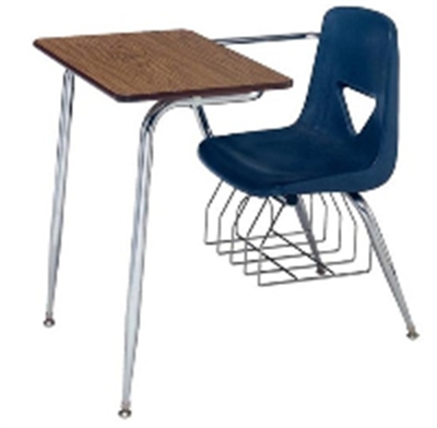 Picture of Scholar Craft 600 620 Series 627, Poly Classroom Combo Desk Chair, Bookbasket