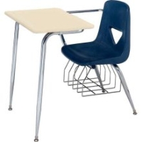 Picture of Scholar Craft 600 620 Series 627, Poly Classroom Combo Desk Chair, Bookbasket,Plastic Top