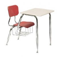 Picture of Scholar Craft 600 630 Series 635, Poly Classroom Combo Desk Chair, Bookbasket