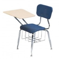 Picture of Scholar Craft 600 630 Series 635, Poly Classroom Combo Desk Chair, Bookbaske, Plastic Top