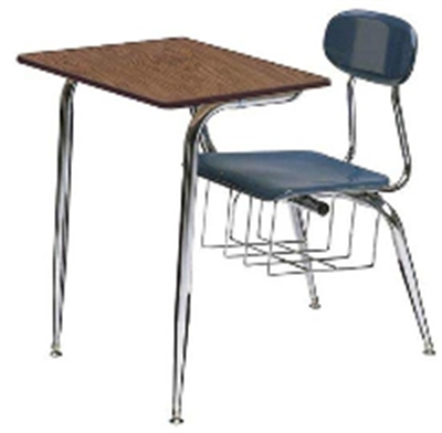 Picture of Scholar Craft 600 680 Series 687, Plastic Classroom Combo Desk Chair, Bookbasket