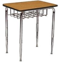 Picture of Scholar Craft 2400 Series, 2400 Open Front Adjustable Classroom Desk, Wire Book Rack