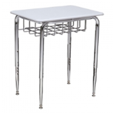 Picture of Scholar Craft 2400 Series, 2400 Open Front Adjustable Classroom Desk, Wire Book Rack, Plastic Top