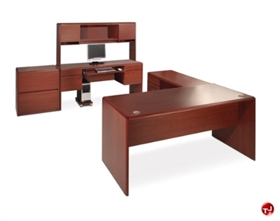 Picture of Bestar Willow Creek 67853, 67853-39, Laminate L Shape Desk Computer Workstation
