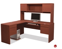 Picture of Bestar Willow Creek 67858, 67858-39, Laminate L Shape Desk Computer Workstation