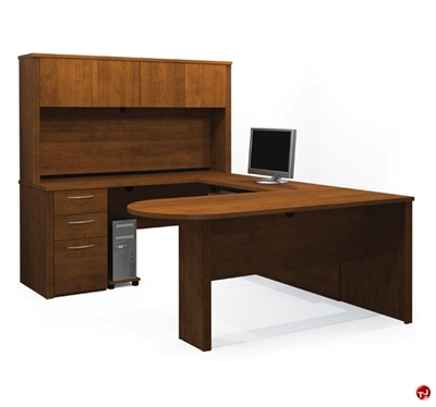 Picture of Bestar Embassy 60856, 60856-39, Laminate U Shape Computer Desk Workstation