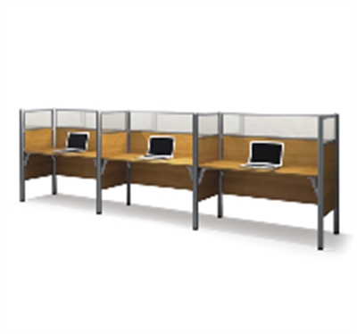 Picture of Bestar Pro-Biz 100872D, 100872D-68 Cluster of 3 Telemarketing Laminate Cubicle Workstation