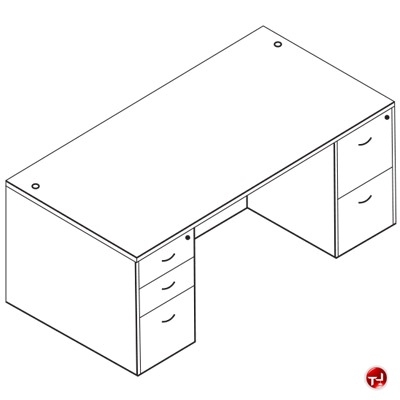 Picture of 30" x 60" Double Pedestal Laminate Office Desk