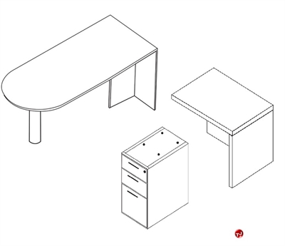 Picture of Laminate L Shape P Top Office Desk Workstation