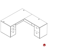 Picture of Laminate L Shape Office Desk Workstation, 2 Filing Pedestals