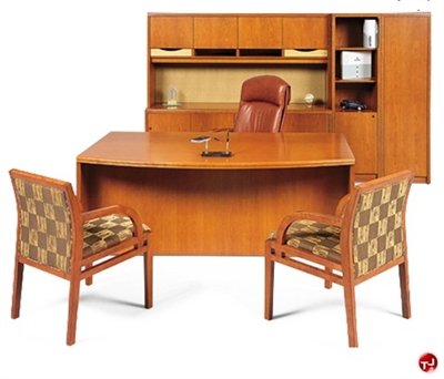 Picture of Venart Veneer Executive Office Desk Workstation, Storage Credenza