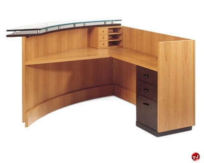 Picture of Aramis Contemporary Veneer L Shape Office Reception Desk Workstation