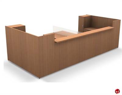 Picture of Contemporary Veneer 2 Person Reception Office Desk Workstation