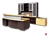 Picture of Contemporary Veneer Executive Office Reception Desk Workstation